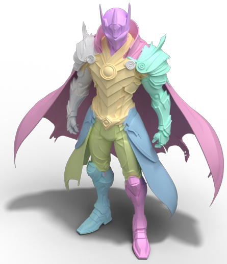 Medium character segmentation into nine requested parts